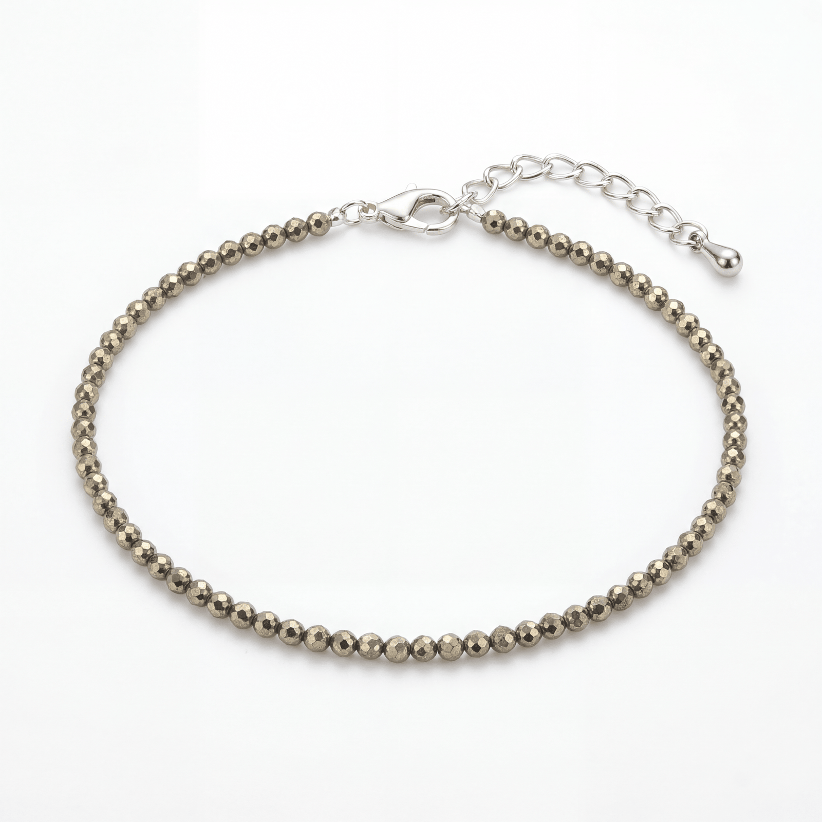 Raw Pyrite Anklet for Wealth and Protection