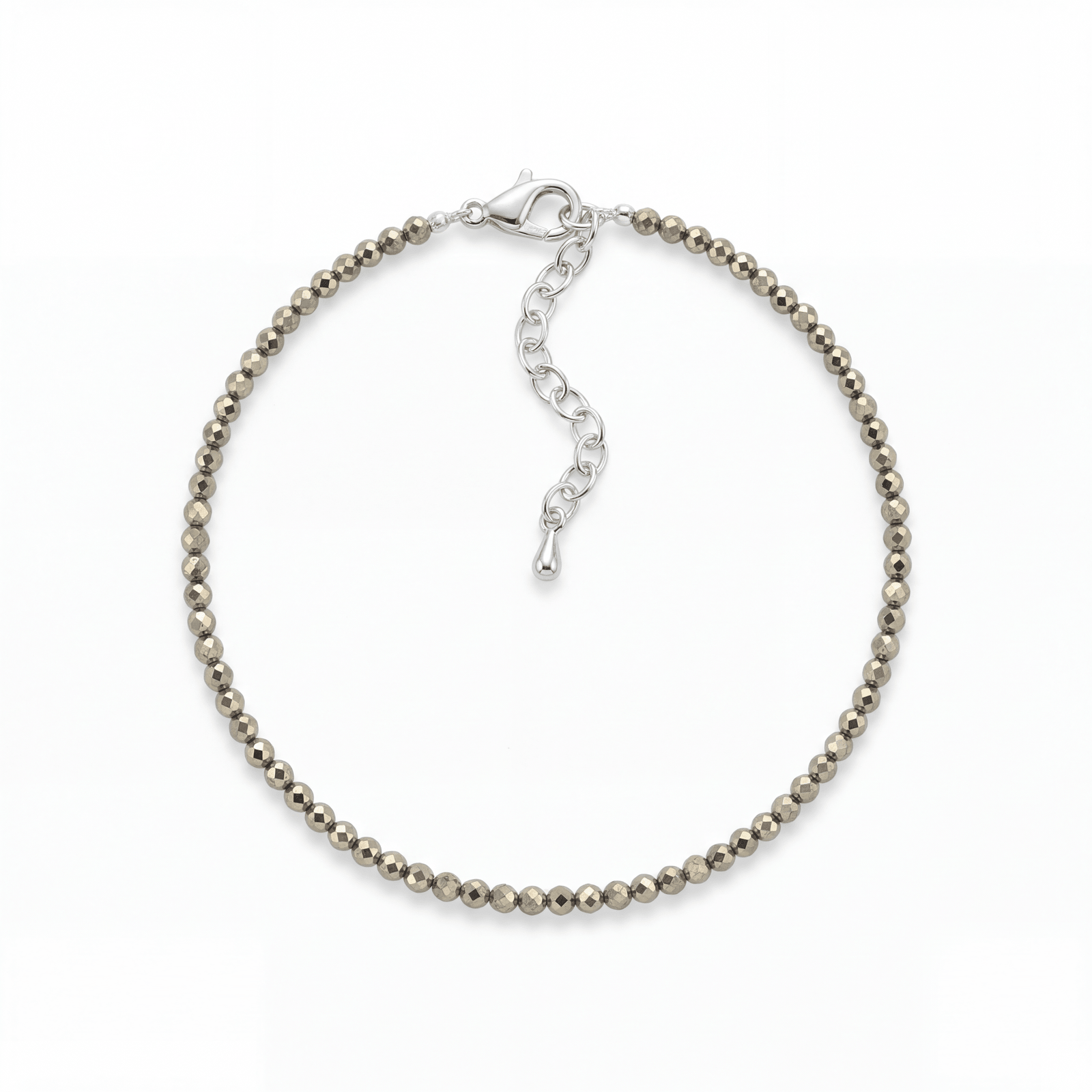 Raw Pyrite Anklet for Wealth and Protection