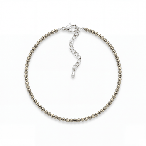 Raw Pyrite Anklet for Wealth and Protection